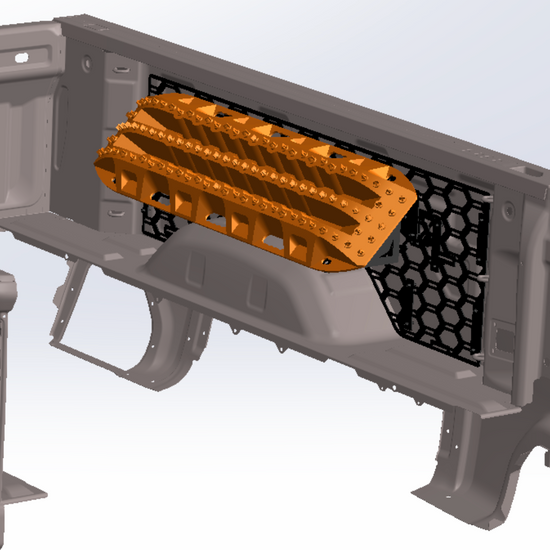 Chevy Silverado 2500 Truck Bed with Maxtrax Mount on it