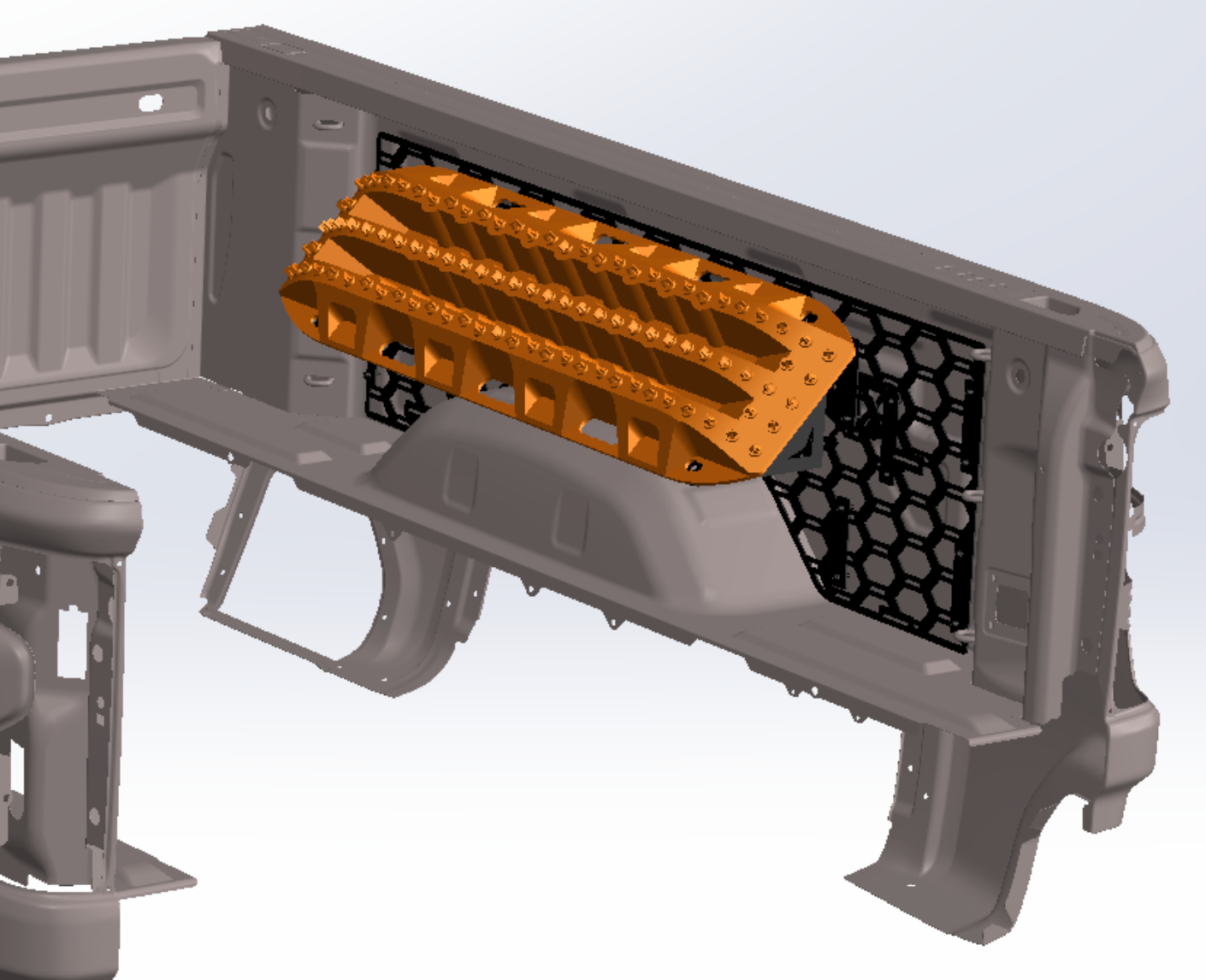 Chevy Silverado 2500 Truck Bed with Maxtrax Mount on it